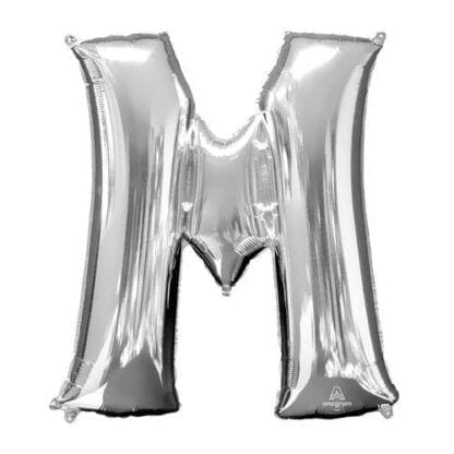 Anagram 78414 33 in. Letter M Silver Supershape Foil Balloon