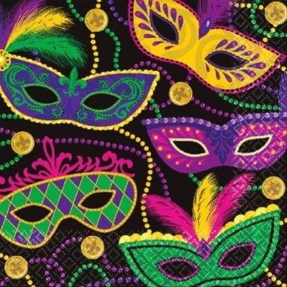 Mardi Gras Masks Mardi Gras Paper Lunch Napkins