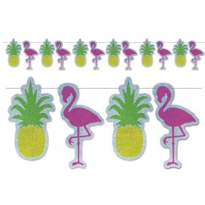 Flamingo & Pineapple Glitter Streamer