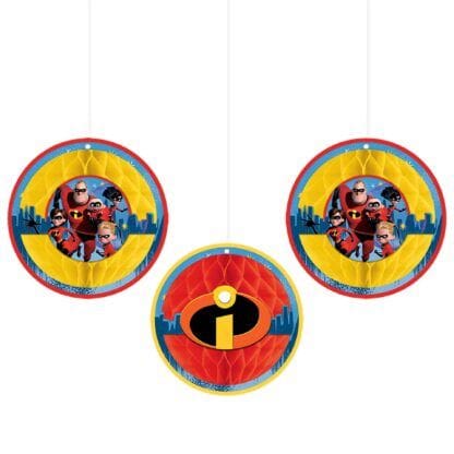 Incredibles 2 Honeycomb Decorations (3pc)