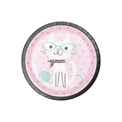 Pink - Cat Party Paper Plate - Set of Eight - Image 2