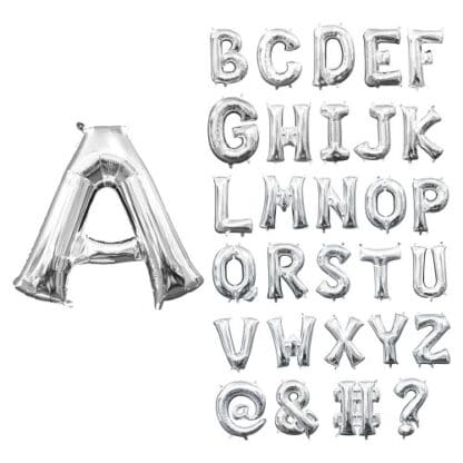 16 in. Letter B Silver Supershape Foil Balloon