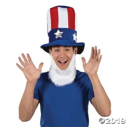 Uncle Sam Hat with Beard - Apparel Accessories - 1 Piece