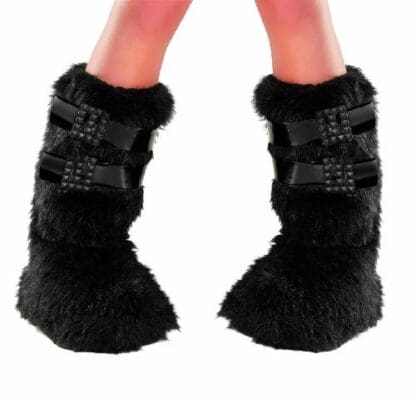 Black Buckle Faux Fur Boot Covers by Spirit Halloween