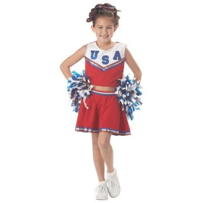 Patriotic Cheerleader Kids Costume Size XS 4-6