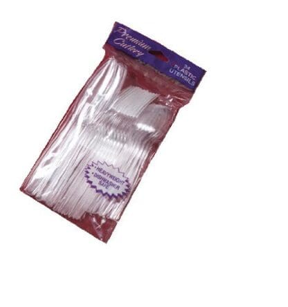 Creative Converting Assorted Plastic Cutlery, Clear, 24/Pack (010421),Size: Large