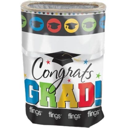 Flings Pop up Multi-Color Graduation Trash Bin