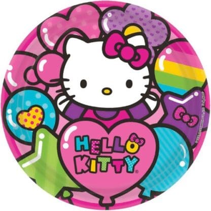 Amscan 5228600 Adorable Hello Kitty Rainbow Tableware, 9", Multicolor