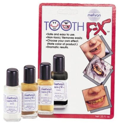 Tooth FX Black .25 Oz Mehron Paint Teeth Color Halloween Costume Theatrical