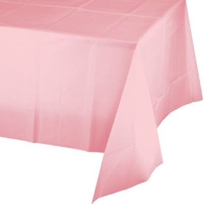 Creative Converting Plastic Table Cover, 54" X 108", Classic Pink Color, (Pack of 12)