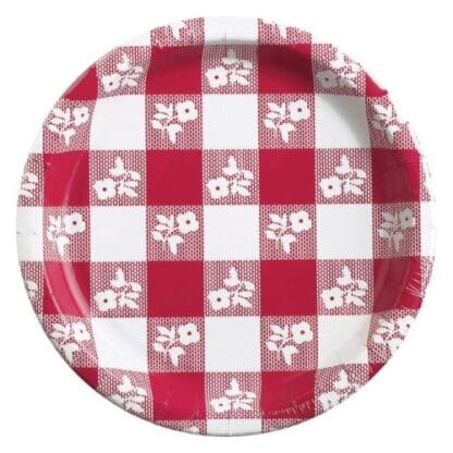 Party Creations Red Gingham Lunch Plate, 7", 8 Ct