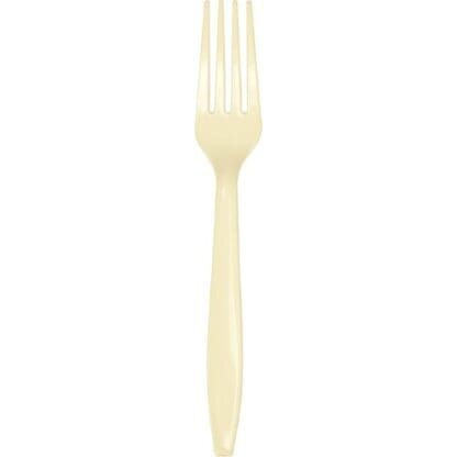 Touch of Color Premium Plastic Forks, Ivory, 24 Ct