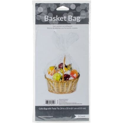 Clear - Cellophane Basket Bag 24"X25"