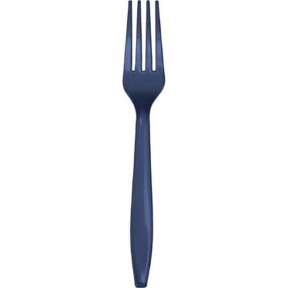 Touch of Color Premium Plastic Forks, Navy, 24 Ct