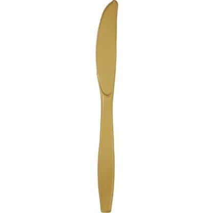 Touch of Color Glittering Gold Plastic Knives, 24 Pack (010588)