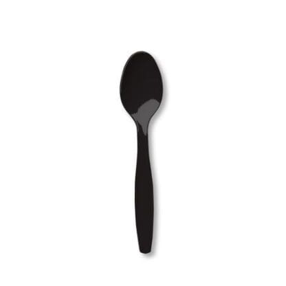 Touch of Color Premium Cutlery Plastic Spoons Pack of 24 Black Velvet