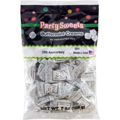 Party Sweets 25th Anniversary Buttermint Creams Candy, 7 Oz