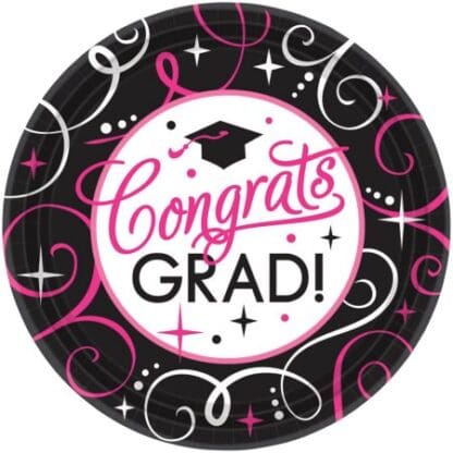 Sparkling Grad 10.5" Luncheon Plates (18 Pack)- Graduation Party