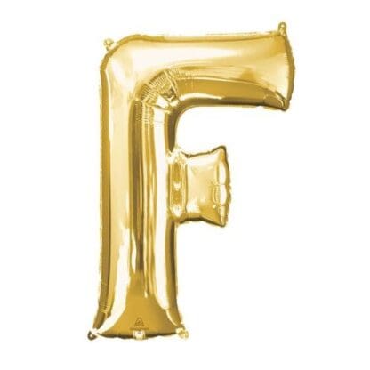 Anagram 78401 32 in. Letter F Gold Supershape Foil Balloon