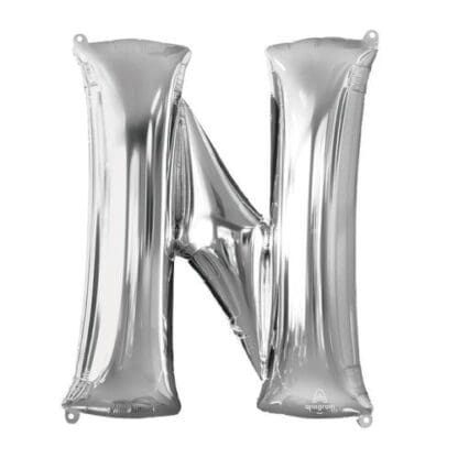 Anagram 78416 32 in. Letter N Silver Supershape Foil Balloon