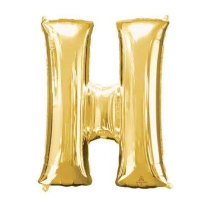 78405 32 in. Letter H Gold Supershape Foil Balloon