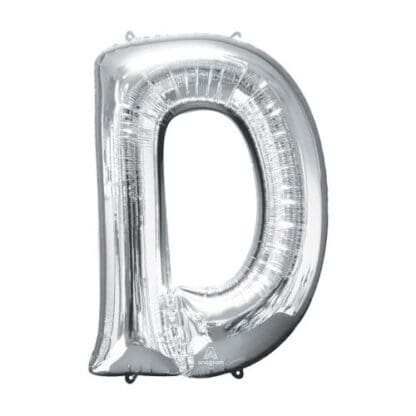 78396 33 in. Letter D Silver Supershape Foil Balloon