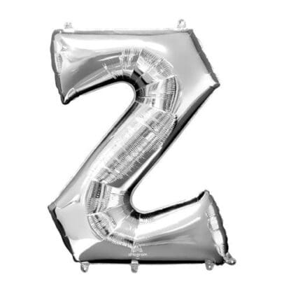 Price Includes Helium 34in Silver Letter Balloon (Z)