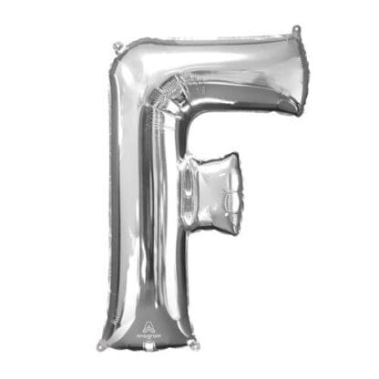 Anagram 78400 32 in. Letter F Silver Supershape Foil Balloon