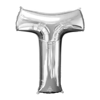 Anagram 78428 32 in. Letter T Silver Supershape Foil Balloon