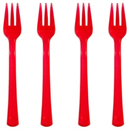 Club Pack of 480 Brick Red Premium Mini Plastic Party Forks