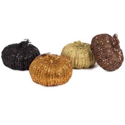 2318699 6 in. Glitter & Sequin Pumpkin, Assorted Color - Case of 24