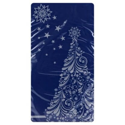 Silent Night Paper Guest Napkins 16 Ct Navy Silver Christmas Tree