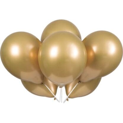 Latex Metallic Balloons, Gold, 11in, 6ct