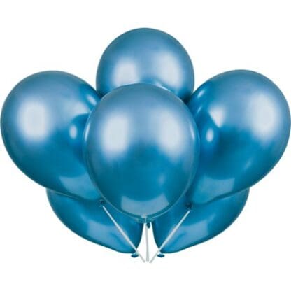 Latex Metallic Balloons, Blue, 11in, 6ct