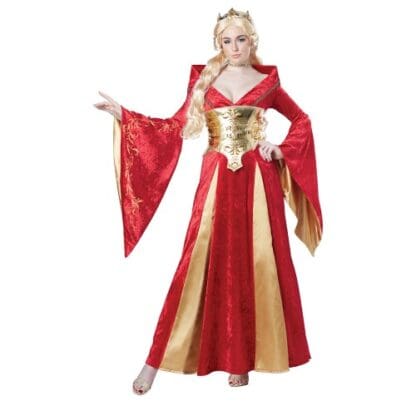 Womens Red Medieval Queen Costume Size Large 10-12