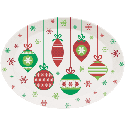 Christmas Ornaments Oval Tray