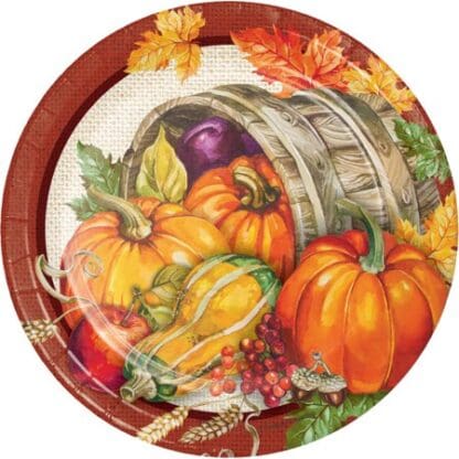 Orange and Green Harvest Luncheon Plates 6.75"