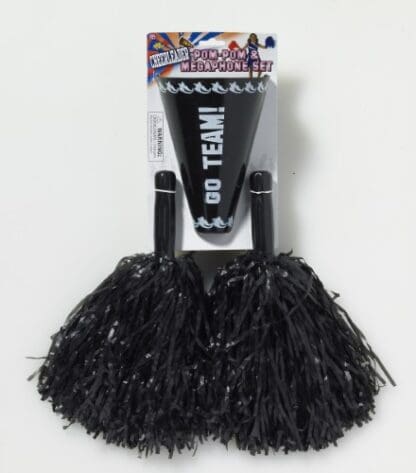 Black Cheerleader Pom Pom & Megaphone