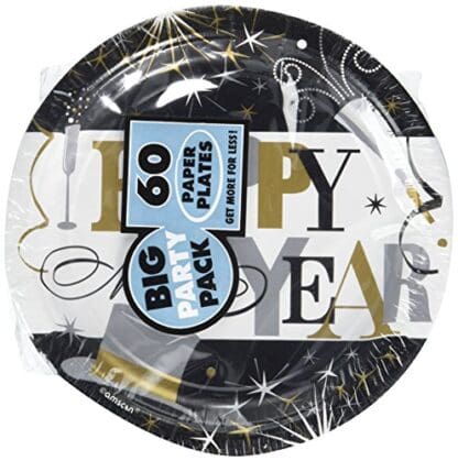 Elegant Celebration Happy New Year Dessert Plates, 60 Count - Image 2