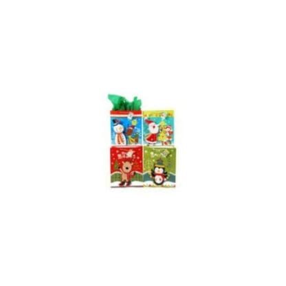 Flomo Miniature Christmas Friends With Wagging Heads On Matte Finish Gift Bags