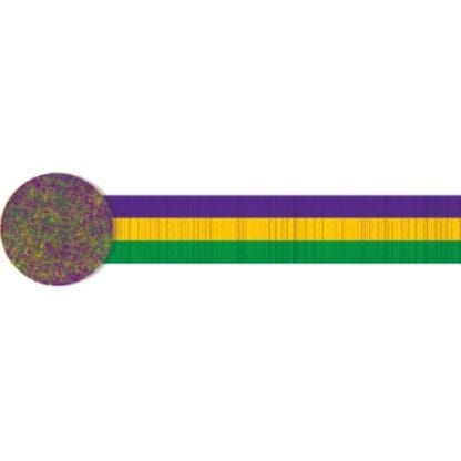 30 Ft. X 1.75 in. Green, Purple Gold Mardi Gras Crepe Streamer