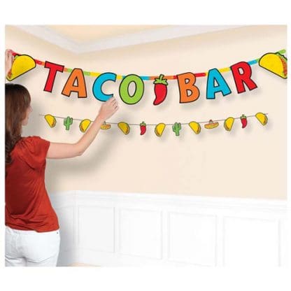 Fiesta Taco Bar Jumbo Letter Banner Kit (1ct)