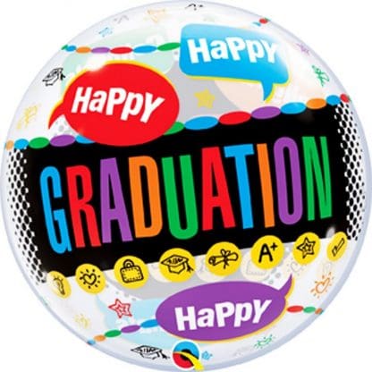 22in Happy Graduation Single Bubble Balloon