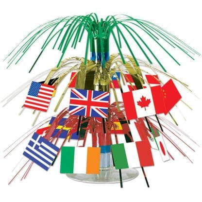 International Flag 7 1/2" Cascade Centerpiece (Each) - Party Supplies