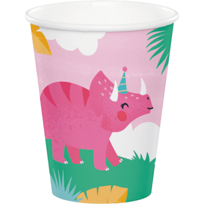 Girl Dino Paper Cups (8ct)