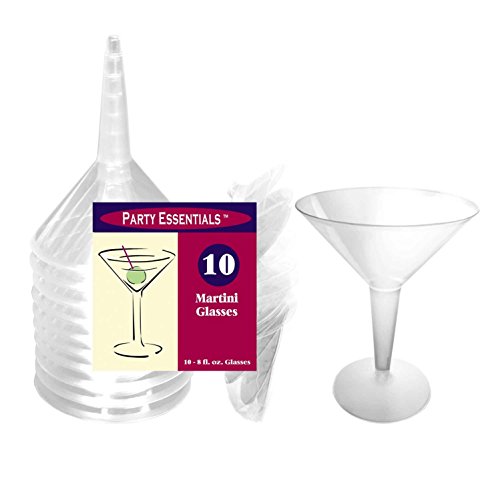 Clear Plastic Martini Glasses, 8oz, 20ct