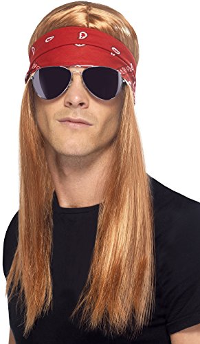 Axl Rose Wig with Bandana and Glasses