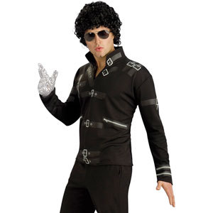 Mens Michael Jackson Bad Buckle Fancy Dress Singer Adults Halloween Costume